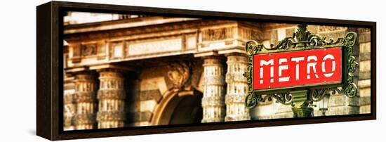 Classic Art, Metro Sign at the Louvre Metro Station, Paris, France-Philippe Hugonnard-Framed Premier Image Canvas