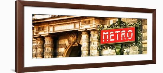 Classic Art, Metro Sign at the Louvre Metro Station, Paris, France-Philippe Hugonnard-Framed Photographic Print