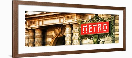 Classic Art, Metro Sign at the Louvre Metro Station, Paris, France-Philippe Hugonnard-Framed Photographic Print