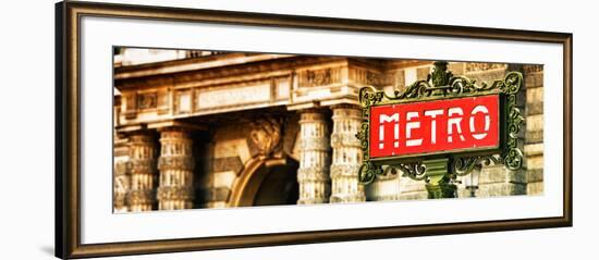 Classic Art, Metro Sign at the Louvre Metro Station, Paris, France-Philippe Hugonnard-Framed Photographic Print