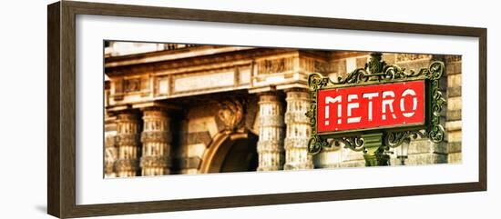 Classic Art, Metro Sign at the Louvre Metro Station, Paris, France-Philippe Hugonnard-Framed Photographic Print