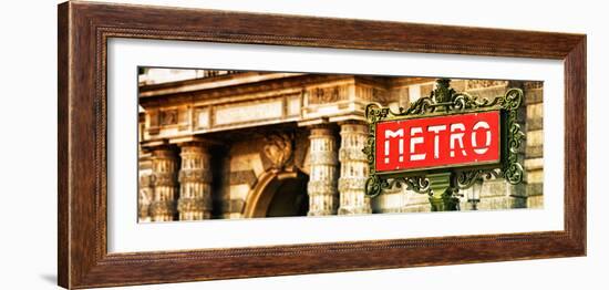 Classic Art, Metro Sign at the Louvre Metro Station, Paris, France-Philippe Hugonnard-Framed Photographic Print