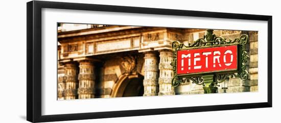 Classic Art, Metro Sign at the Louvre Metro Station, Paris, France-Philippe Hugonnard-Framed Photographic Print