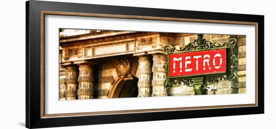 Classic Art, Metro Sign at the Louvre Metro Station, Paris, France-Philippe Hugonnard-Framed Photographic Print