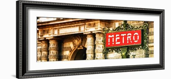 Classic Art, Metro Sign at the Louvre Metro Station, Paris, France-Philippe Hugonnard-Framed Photographic Print