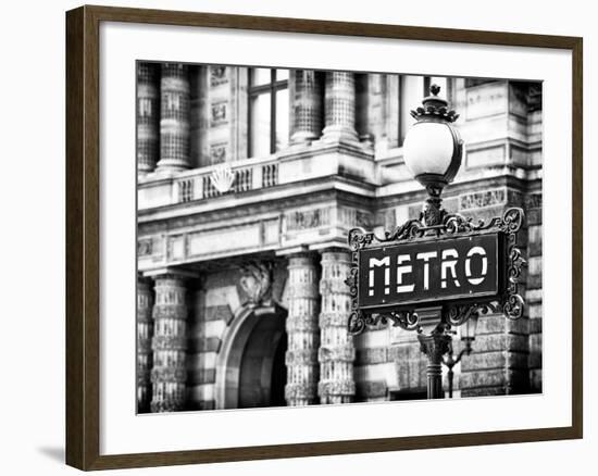 Classic Art, Metro Sign at the Louvre Metro Station, Paris, France-Philippe Hugonnard-Framed Photographic Print