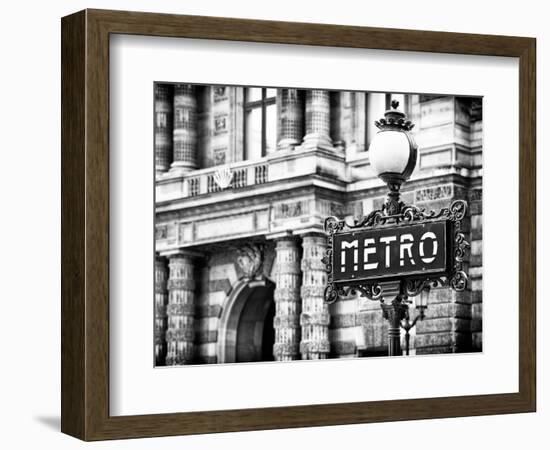 Classic Art, Metro Sign at the Louvre Metro Station, Paris, France-Philippe Hugonnard-Framed Photographic Print