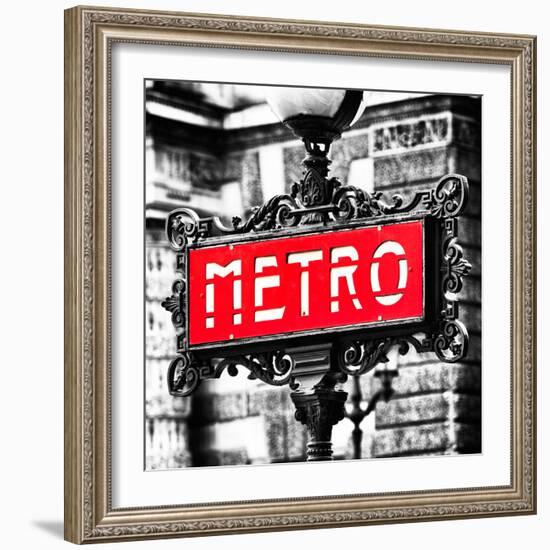 Classic Art, Metro Sign at the Louvre Metro Station, Paris, France-Philippe Hugonnard-Framed Photographic Print