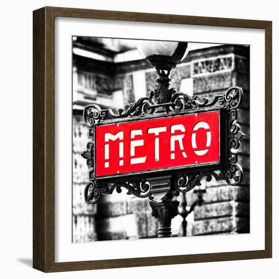 Classic Art, Metro Sign at the Louvre Metro Station, Paris, France-Philippe Hugonnard-Framed Photographic Print