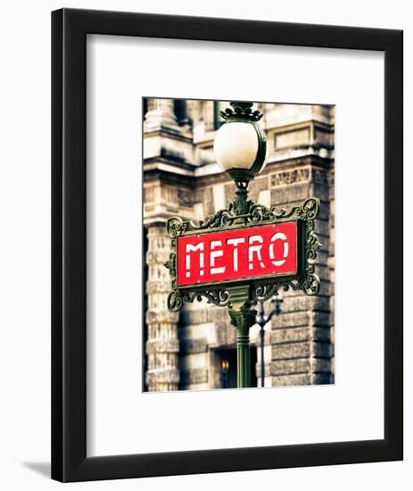 Classic Art, Metro Sign at the Louvre Metro Station, Paris, France-Philippe Hugonnard-Framed Photographic Print