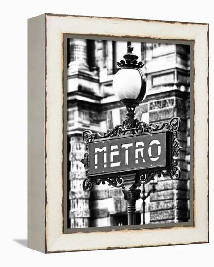 Classic Art, Metro Sign at the Louvre Metro Station, Paris, France-Philippe Hugonnard-Framed Premier Image Canvas