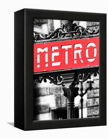 Classic Art, Metro Sign at the Louvre Metro Station, Paris, France-Philippe Hugonnard-Framed Premier Image Canvas