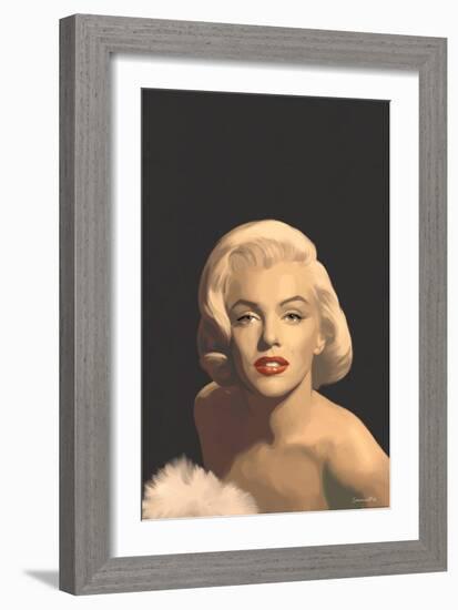 Classic Beauty in Graphic Gray-Chris Consani-Framed Art Print