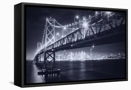 Classic Black and White Night in the City - San Francisco, California-Vincent James-Framed Premier Image Canvas