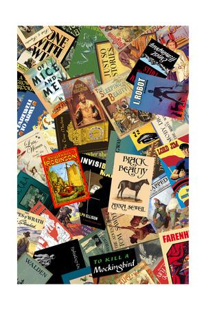 Classic Book Cover Collage Ii Art Print Paris Pierce Art Com