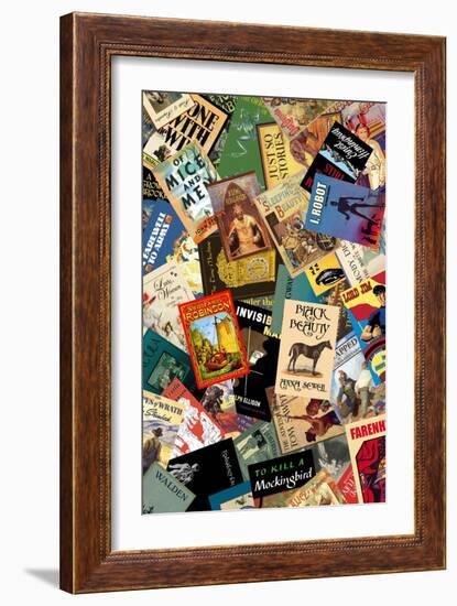 Classic Book Cover Collage II-Paris Pierce-Framed Art Print