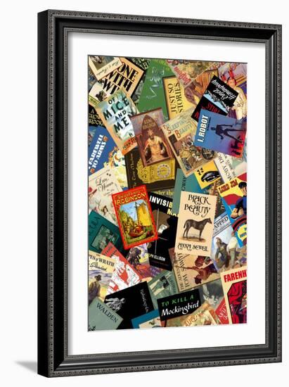 Classic Book Cover Collage II-Paris Pierce-Framed Art Print