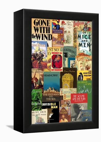 Classic Book Cover Collage-Paris Pierce-Framed Stretched Canvas