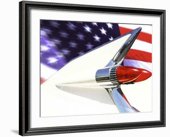 Classic Cadillac and American Flag-Bill Bachmann-Framed Photographic Print