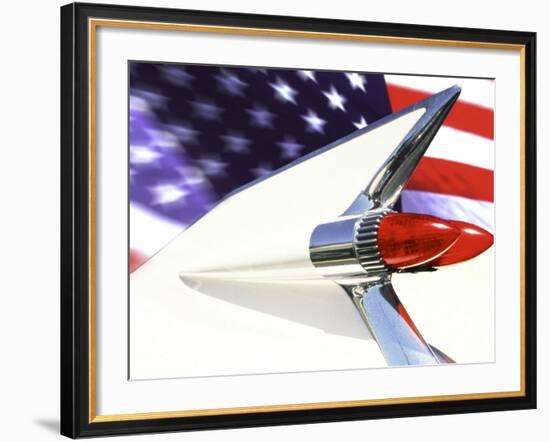 Classic Cadillac and American Flag-Bill Bachmann-Framed Photographic Print