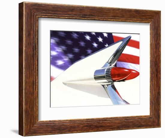 Classic Cadillac and American Flag-Bill Bachmann-Framed Photographic Print