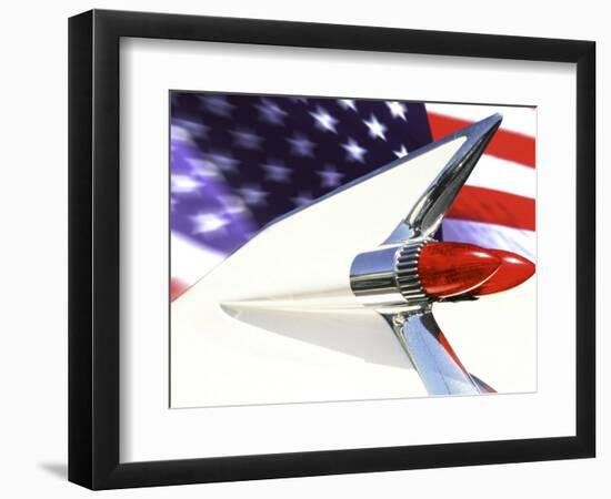 Classic Cadillac and American Flag-Bill Bachmann-Framed Photographic Print