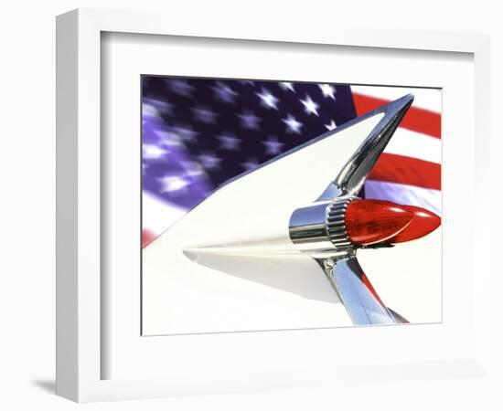 Classic Cadillac and American Flag-Bill Bachmann-Framed Photographic Print