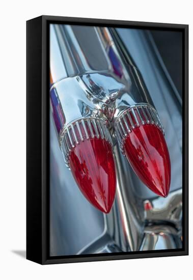 Classic car, Cadillac taillight, New Smyrna Beach, Florida, USA-Lisa Engelbrecht-Framed Premier Image Canvas