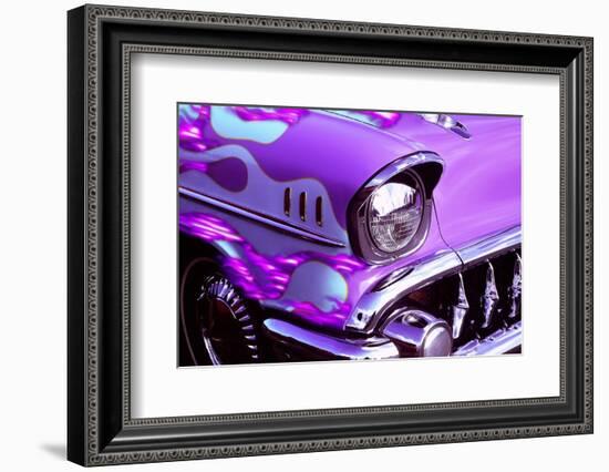 Classic car: Chevrolet with flaming hood-Bill Bachmann-Framed Photographic Print