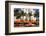 Classic Car in front of the Paparazzi Restaurant, Ocean Drive-null-Framed Art Print