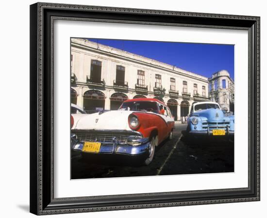 Classic Cars, Old City of Havana, Cuba-Greg Johnston-Framed Photographic Print