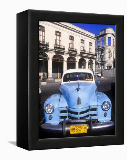 Classic Cars, Old City of Havana, Cuba-Greg Johnston-Framed Premier Image Canvas