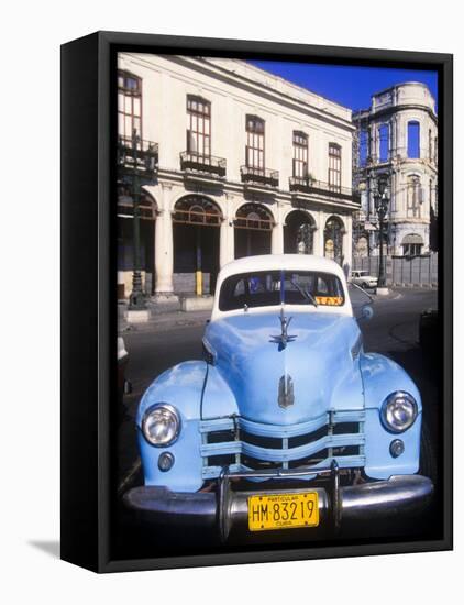 Classic Cars, Old City of Havana, Cuba-Greg Johnston-Framed Premier Image Canvas