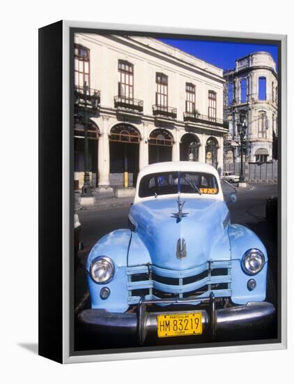 Classic Cars, Old City of Havana, Cuba-Greg Johnston-Framed Premier Image Canvas