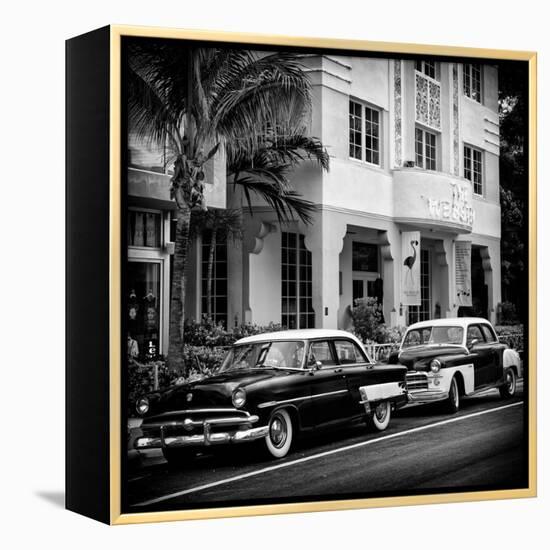 Classic Cars on South Beach - Miami - Florida-Philippe Hugonnard-Framed Premier Image Canvas