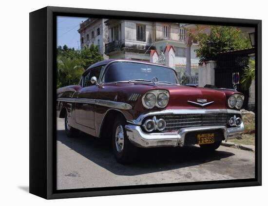 Classic Chevrolet Impala Saloon Car, Vedado, Havana, Cuba, West Indies, Central America-John Harden-Framed Premier Image Canvas