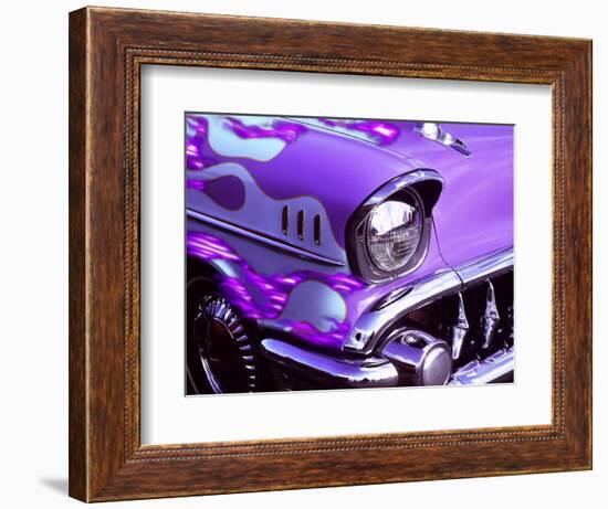 Classic Chevrolet with Flaming Hood-Bill Bachmann-Framed Photographic Print