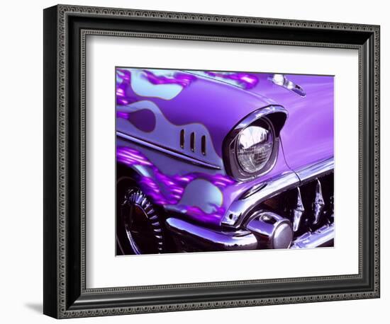 Classic Chevrolet with Flaming Hood-Bill Bachmann-Framed Photographic Print