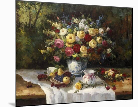 Classic Floral Still Life-Janek-Mounted Art Print