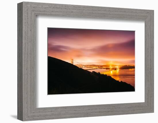 Classic Misty Golden Gate Bridge, San Francisco Cityscape-Vincent James-Framed Photographic Print