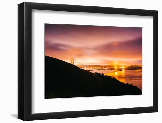 Classic Misty Golden Gate Bridge, San Francisco Cityscape-Vincent James-Framed Photographic Print