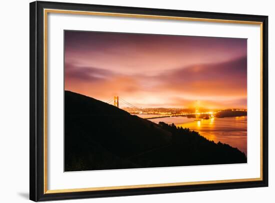 Classic Misty Golden Gate Bridge, San Francisco Cityscape-Vincent James-Framed Photographic Print