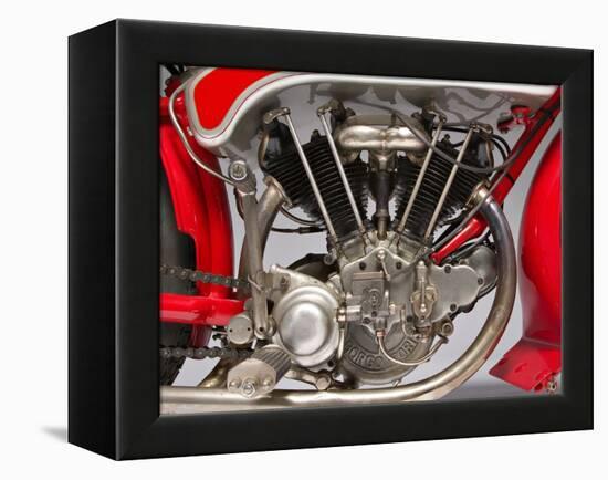 Classic Motorbike Motoborgo 500. Engine (Photo)-null-Framed Premier Image Canvas