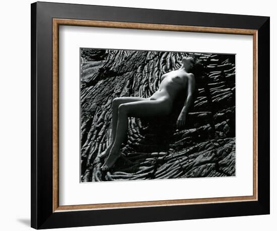 Classic Nude and Lava, Hawaii, c. 1980-Brett Weston-Framed Photographic Print