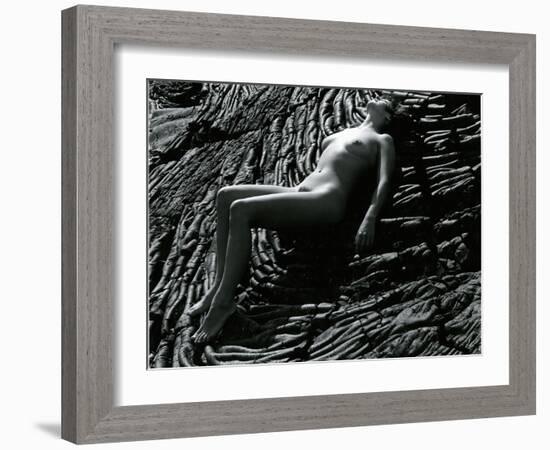 Classic Nude and Lava, Hawaii, c. 1980-Brett Weston-Framed Photographic Print