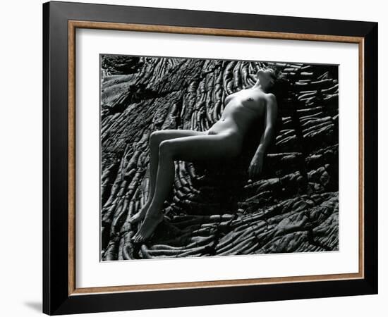 Classic Nude and Lava, Hawaii, c. 1980-Brett Weston-Framed Photographic Print