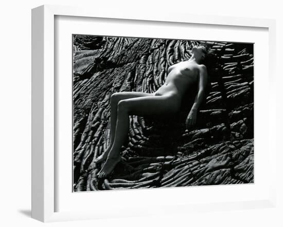 Classic Nude and Lava, Hawaii, c. 1980-Brett Weston-Framed Photographic Print