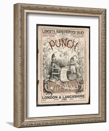 Classic Punch Cover with Mr. Punch and His Dog Toby-Richard Doyle-Framed Art Print