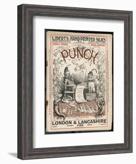 Classic Punch Cover with Mr. Punch and His Dog Toby-Richard Doyle-Framed Art Print