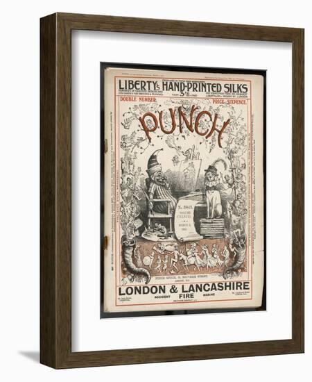 Classic Punch Cover with Mr. Punch and His Dog Toby-Richard Doyle-Framed Art Print